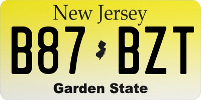 NJ license plate B87BZT