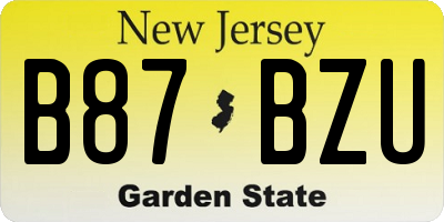 NJ license plate B87BZU