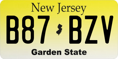 NJ license plate B87BZV