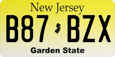 NJ license plate B87BZX