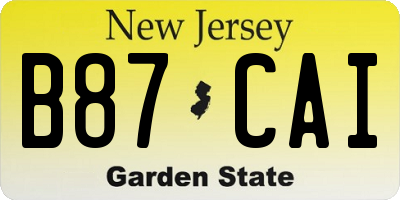 NJ license plate B87CAI