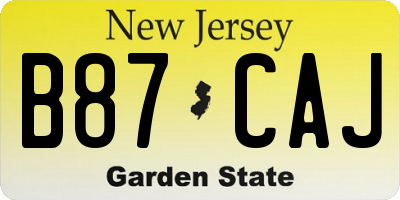 NJ license plate B87CAJ