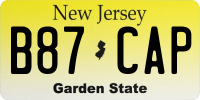 NJ license plate B87CAP