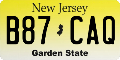 NJ license plate B87CAQ