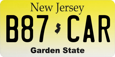 NJ license plate B87CAR