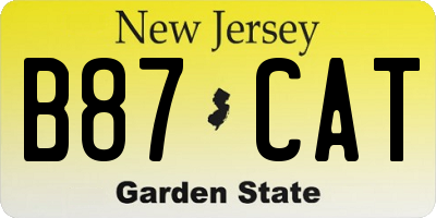 NJ license plate B87CAT