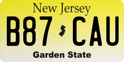 NJ license plate B87CAU