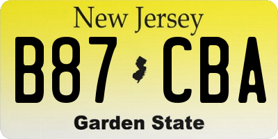 NJ license plate B87CBA