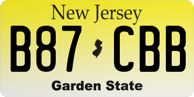 NJ license plate B87CBB