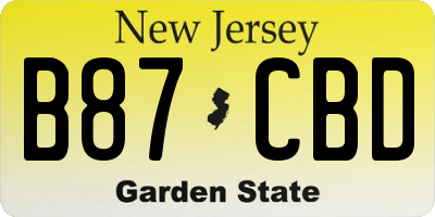 NJ license plate B87CBD