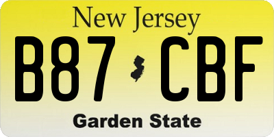 NJ license plate B87CBF