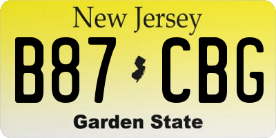 NJ license plate B87CBG
