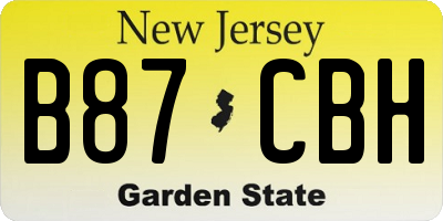 NJ license plate B87CBH