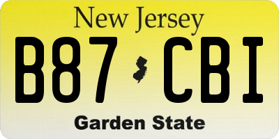 NJ license plate B87CBI
