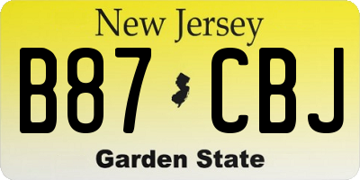 NJ license plate B87CBJ