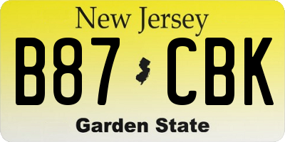 NJ license plate B87CBK