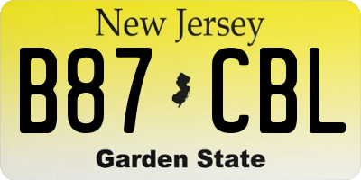 NJ license plate B87CBL