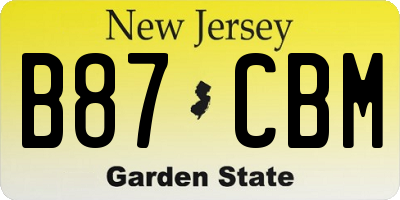 NJ license plate B87CBM