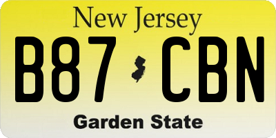 NJ license plate B87CBN