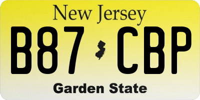 NJ license plate B87CBP