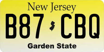 NJ license plate B87CBQ