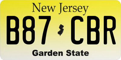 NJ license plate B87CBR