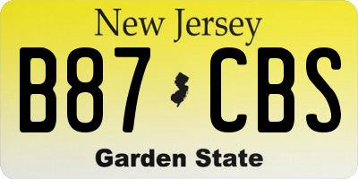 NJ license plate B87CBS