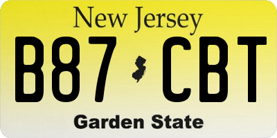 NJ license plate B87CBT