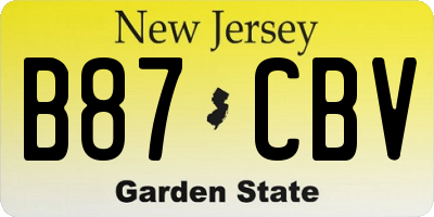 NJ license plate B87CBV
