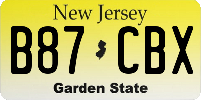 NJ license plate B87CBX