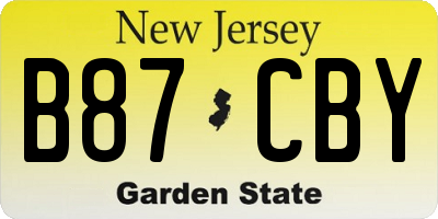 NJ license plate B87CBY