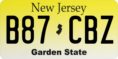 NJ license plate B87CBZ