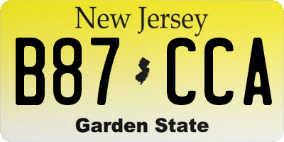 NJ license plate B87CCA