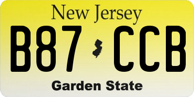 NJ license plate B87CCB