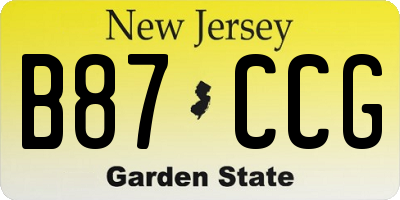 NJ license plate B87CCG