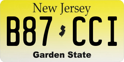 NJ license plate B87CCI