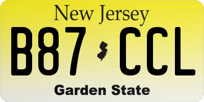 NJ license plate B87CCL