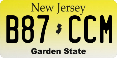 NJ license plate B87CCM