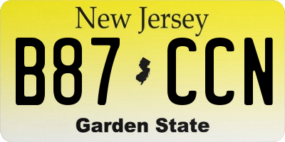 NJ license plate B87CCN