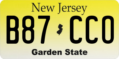 NJ license plate B87CCO