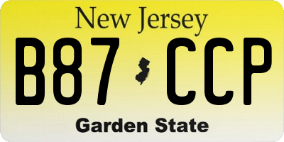 NJ license plate B87CCP