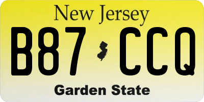 NJ license plate B87CCQ