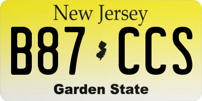 NJ license plate B87CCS