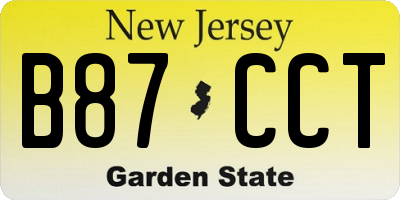 NJ license plate B87CCT