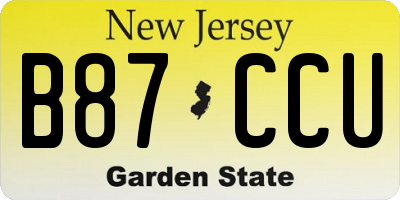 NJ license plate B87CCU