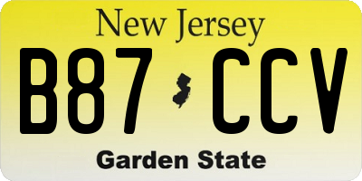 NJ license plate B87CCV