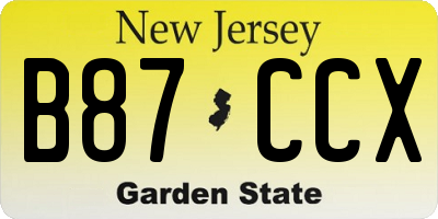 NJ license plate B87CCX