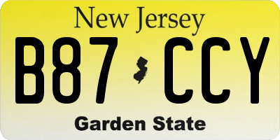 NJ license plate B87CCY