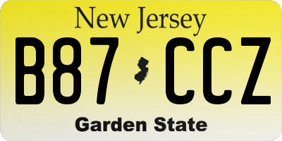 NJ license plate B87CCZ