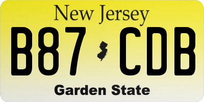 NJ license plate B87CDB